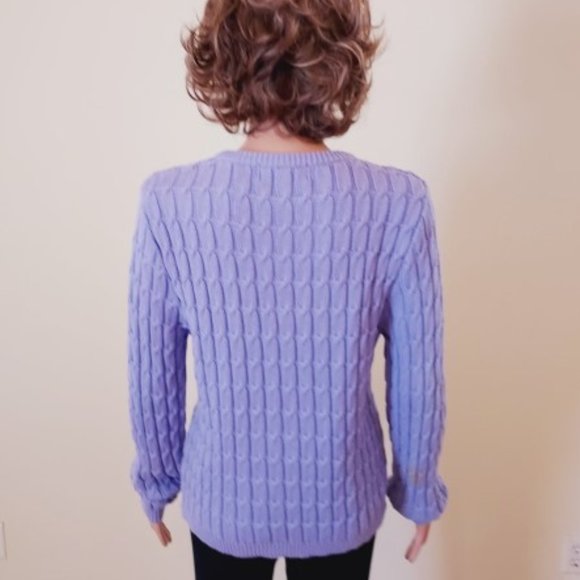Real Comfort by Chadwicks Lavender Heavy Cable Knit Sweater Size S NWOT - Picture 4 of 6